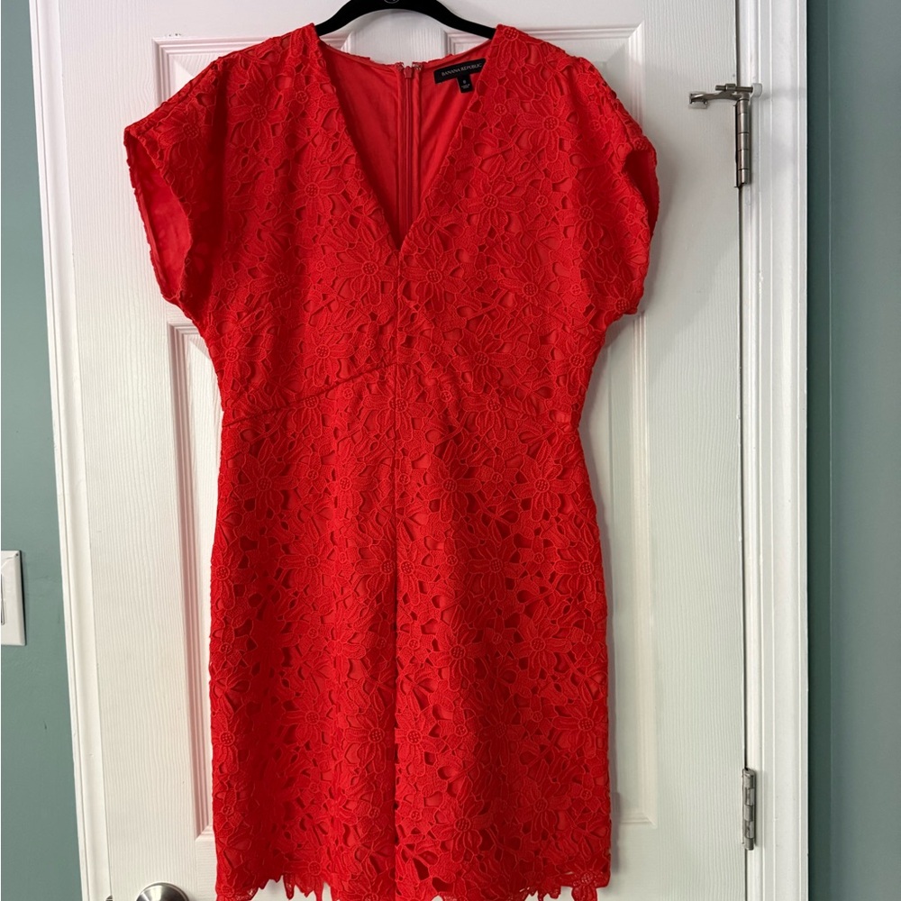 Bright Poppy V-Neck Women’s Dress